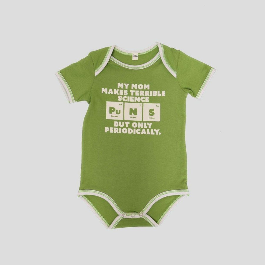 Kids & Babies * | Stretch Garments Kids & Babies Science Puns Baby Bodysuit [Final Sale] Green