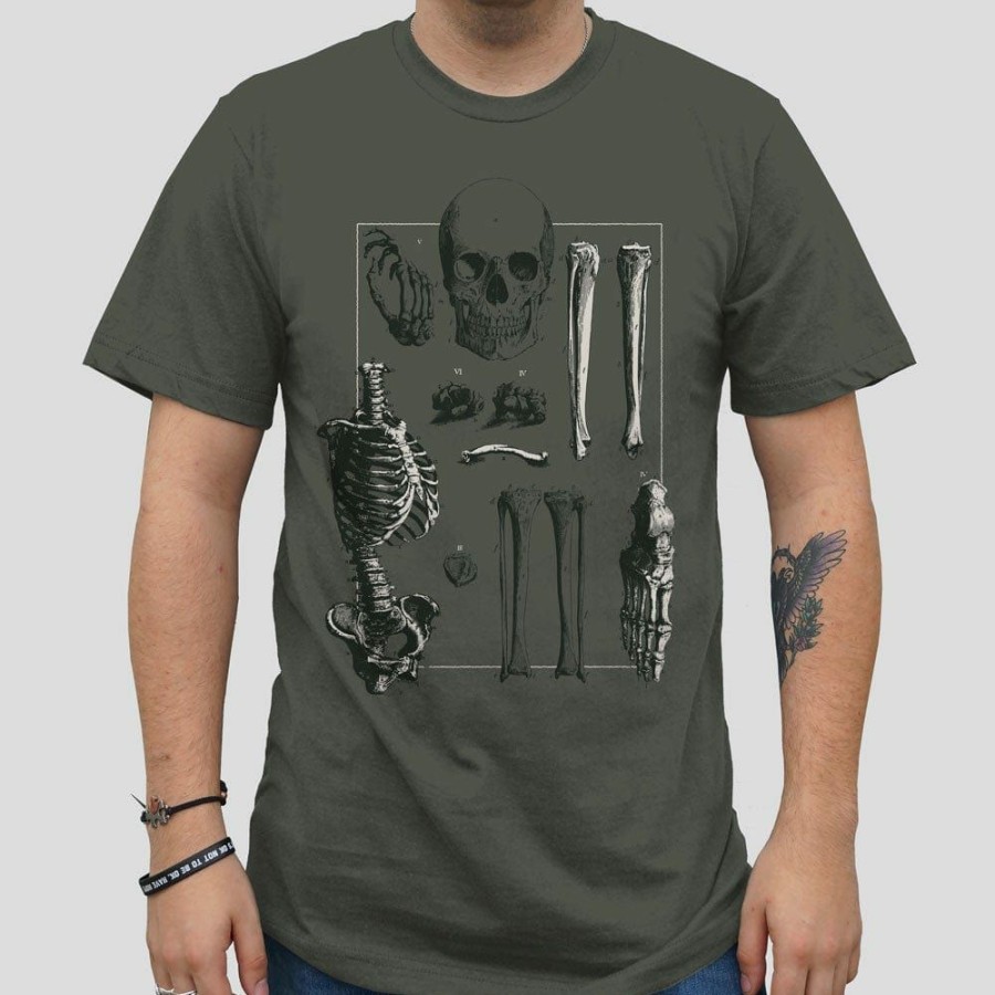 Adults * | Ram Human Bones Unisex Adults T-Shirt Dark Green