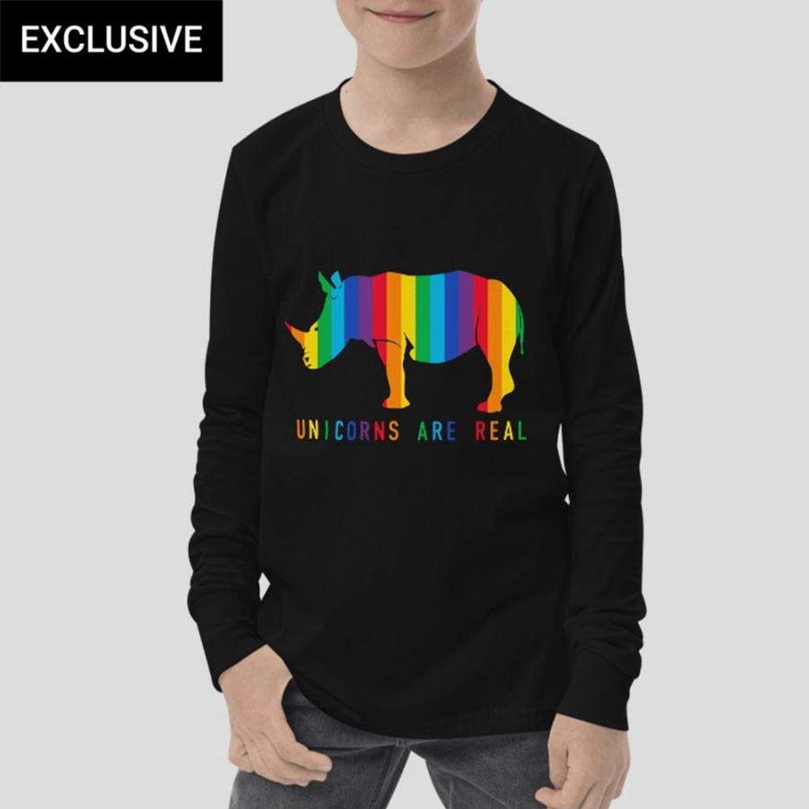 Kids & Babies * | Svaha Apparel Unicorns Are Real Custom Long Sleeve Kids T-Shirt T-Shirts & Hoodies