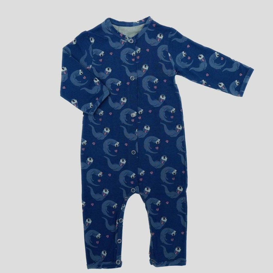 Kids & Babies * | Stretch Garments Otters Baby Bodysuit Blue