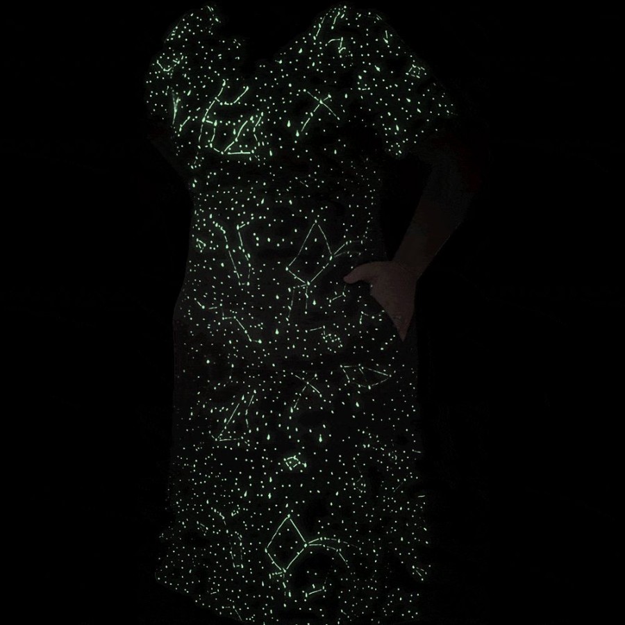 Adults * | Brothers Knit Garments Adults Constellations Glow-In-The-Dark Katherine Dress Black