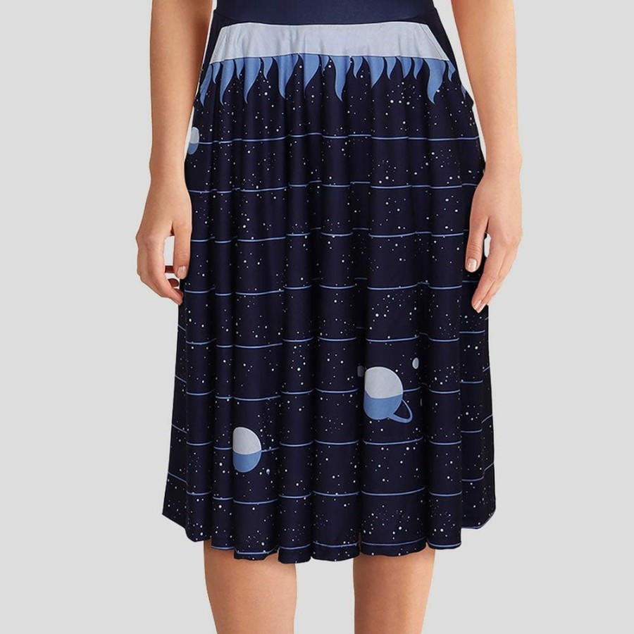 Adults * | Brothers Knit Garments Adults Solar System Twirl Skirt Blue