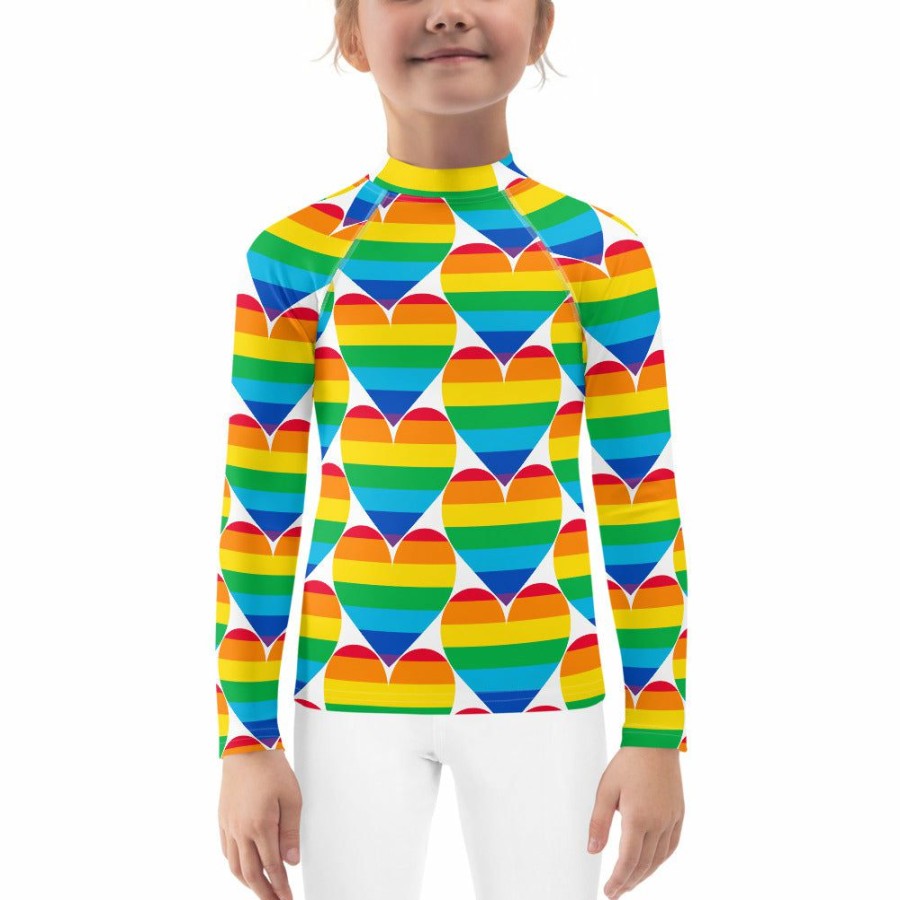 Kids & Babies * | Svaha Apparel Spectrum Of Love Custom Kids Rash Guard