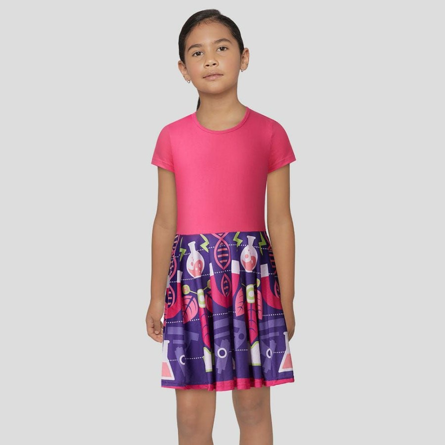 Kids & Babies * | Brothers Knit Garments Science Mandala Kids Twirl Dress [Final Sale] Kids & Babies Pink/Purple