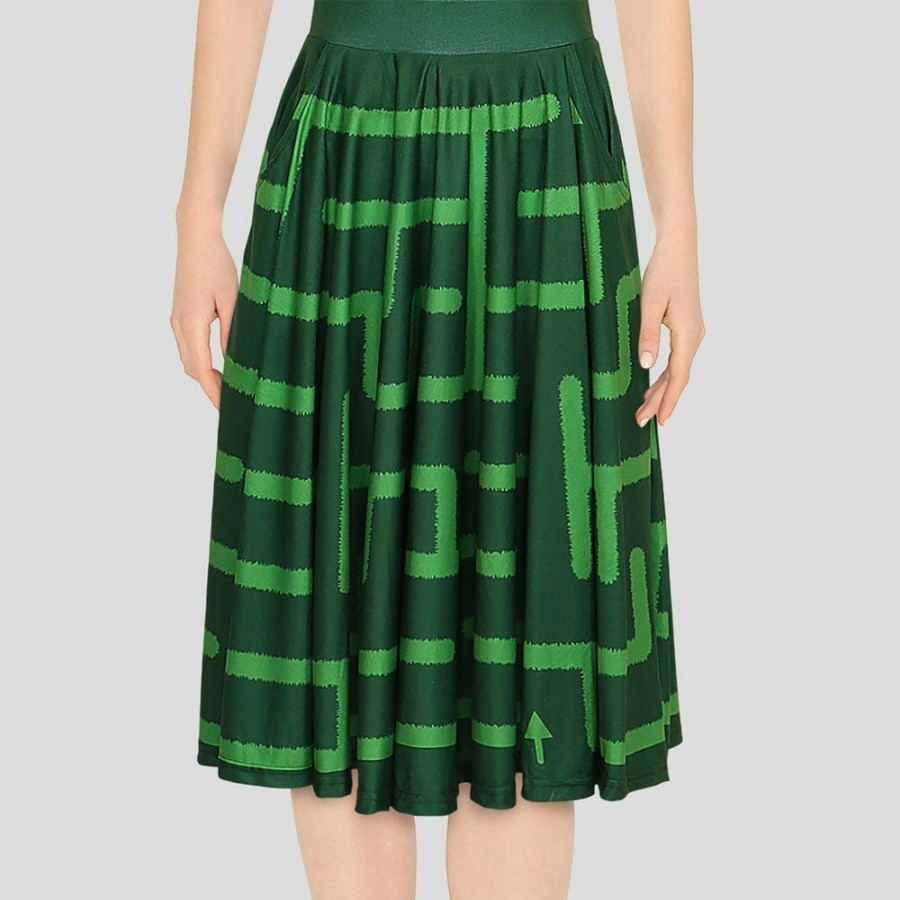 Adults * | Brothers Knit Garments Adults Hedge Maze Twirl Skirt [Final Sale] Green