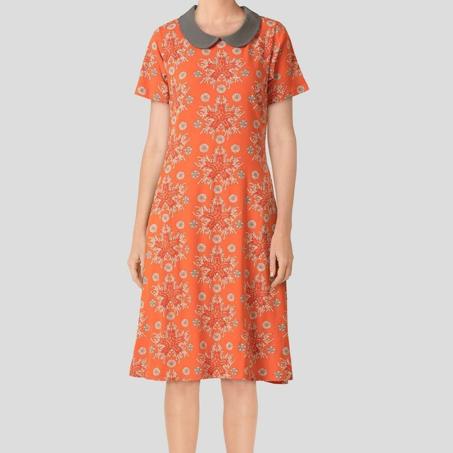 Adults * | Brothers Knit Garments Haeckel'S Asteridea Katherine Dress [Final Sale] Adults Orange