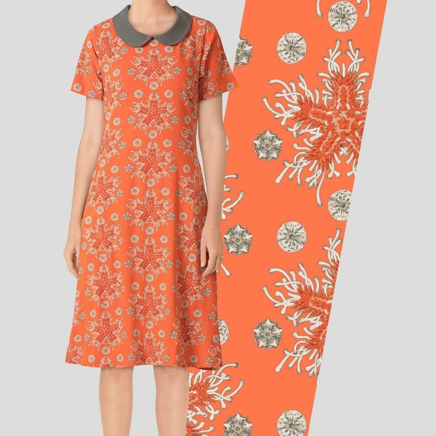 Adults * | Brothers Knit Garments Haeckel'S Asteridea Katherine Dress [Final Sale] Adults Orange