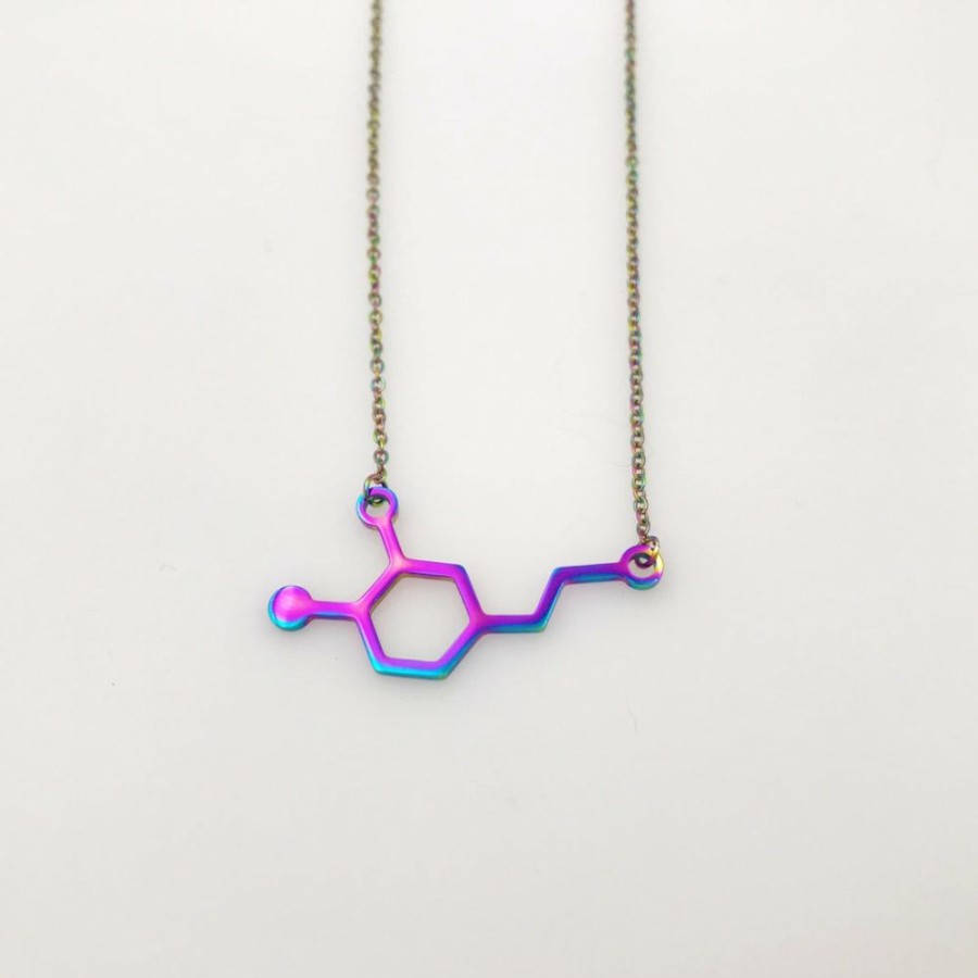 Accessories * | Molecular Motifs Accessories Metallic Rainbow Dopamine Necklace