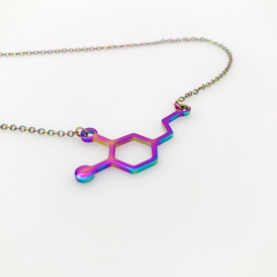 Accessories * | Molecular Motifs Accessories Metallic Rainbow Dopamine Necklace