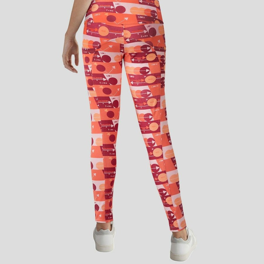 Adults * | Stretch Garments Newton'S Law Adults Athletic Fit Leggings With Pockets [Final Sale] Multicolored