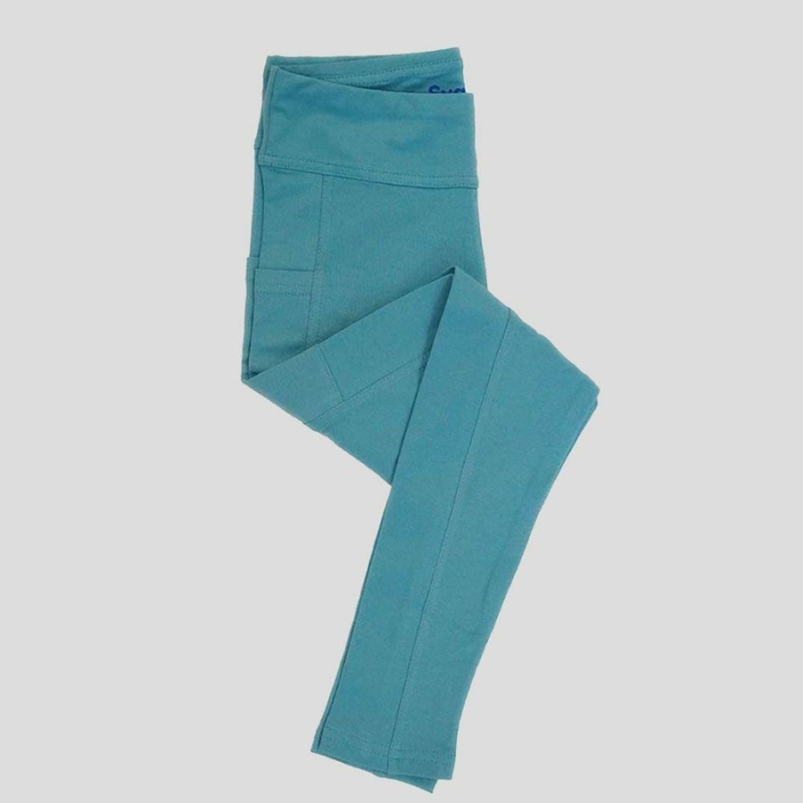 Kids & Babies * | Stretch Garments Kids & Babies Kids Athletic Fit Leggings With Pockets [Final Sale] Light Blue