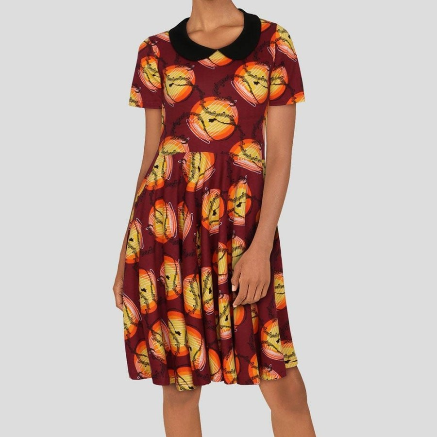 Adults * | Brothers Knit Garments Adults Maya Angelou'S Caged Bird Parks Dress Dark Maroon/Multicolored Design