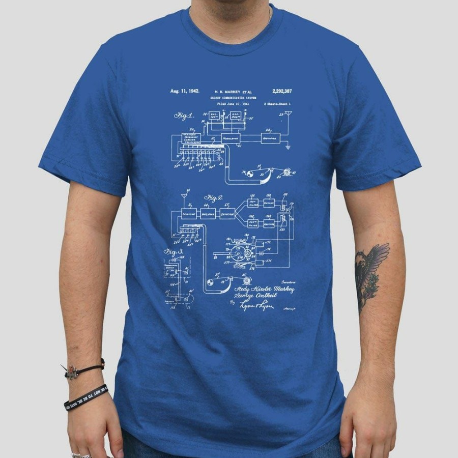 Adults * | Ram Patent Us2292387 Unisex Adults T-Shirt Blue