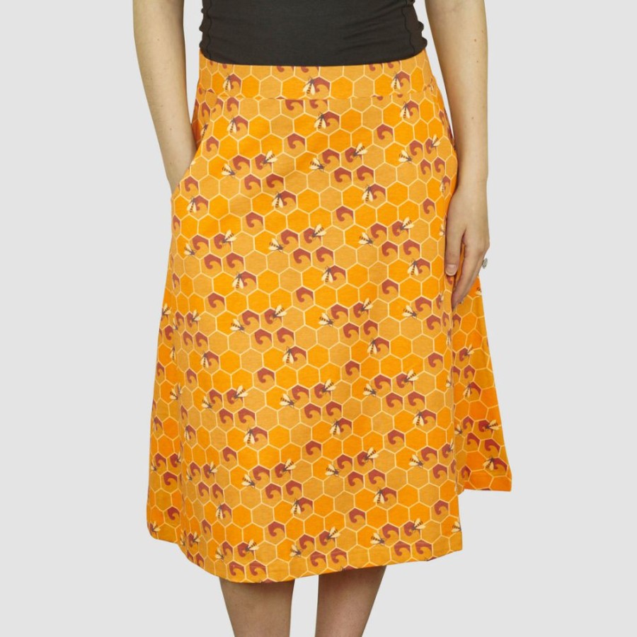 Adults * | Kustomyze Ideas Pvd Ltd (Pre-Order) Honeycomb A-Line Skirt Orange