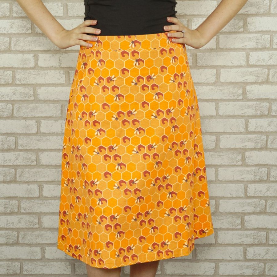 Adults * | Kustomyze Ideas Pvd Ltd (Pre-Order) Honeycomb A-Line Skirt Orange