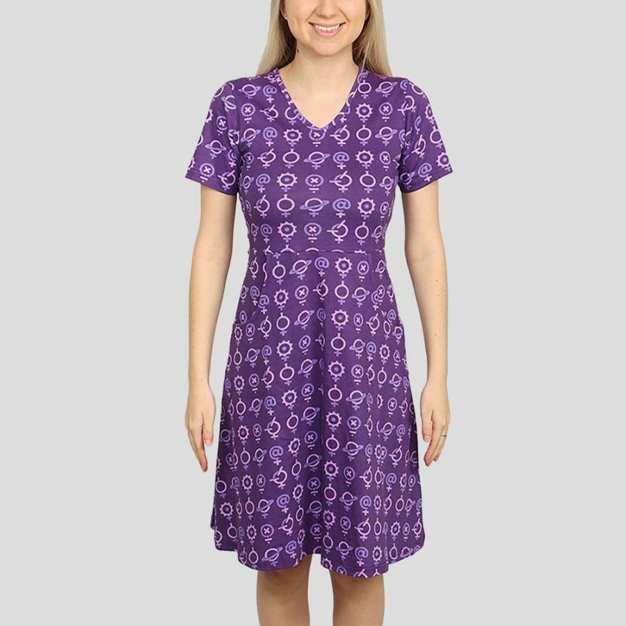 Adults * | Brothers Knit Garments Adults Steam Power Rosalind Dress Purple