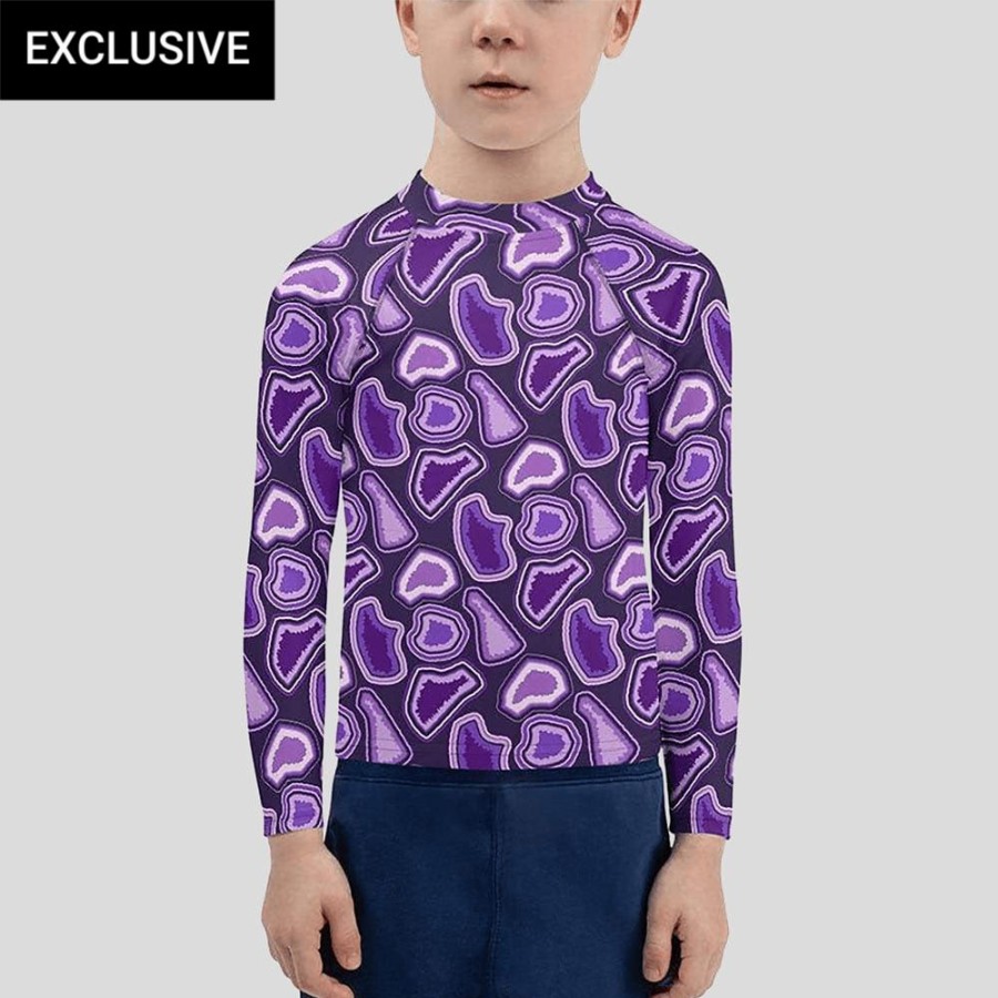 Kids & Babies * | Svaha Apparel Geode Kids Custom Rash Guard