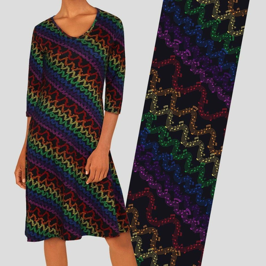 Adults * | Brothers Knit Garments Music Synesthesia Katherine Dress Adults Multicolored