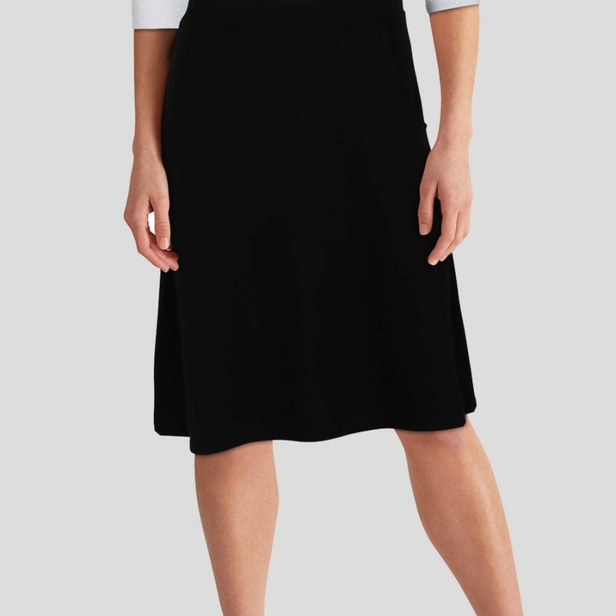 Adults * | Brothers Knit Garments A-Line Skirt Black