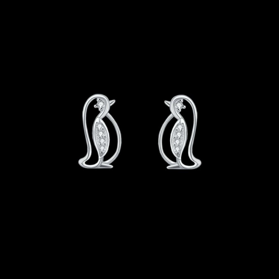 Accessories * | Haifeng Yafeini Jewelry Co., Ltd. Penguin Sterling Silver Earrings