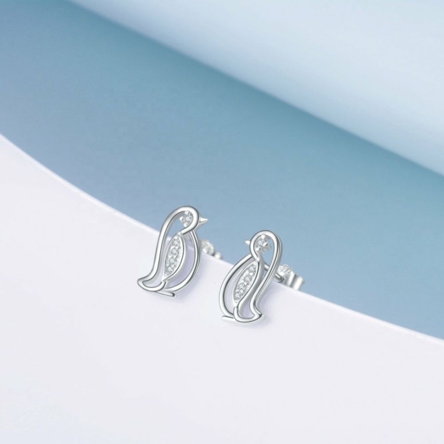 Accessories * | Haifeng Yafeini Jewelry Co., Ltd. Penguin Sterling Silver Earrings