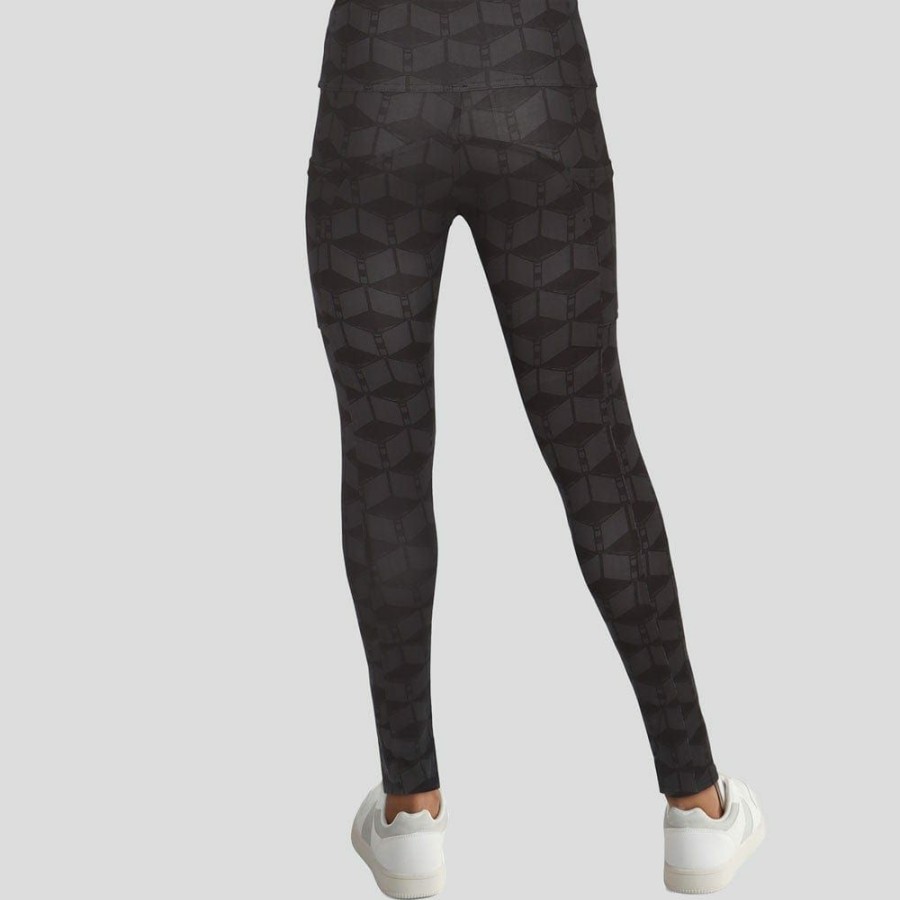 Adults * | Stretch Garments Read-A-Long Adults Athletic Fit Leggings With Pockets Black And Grey