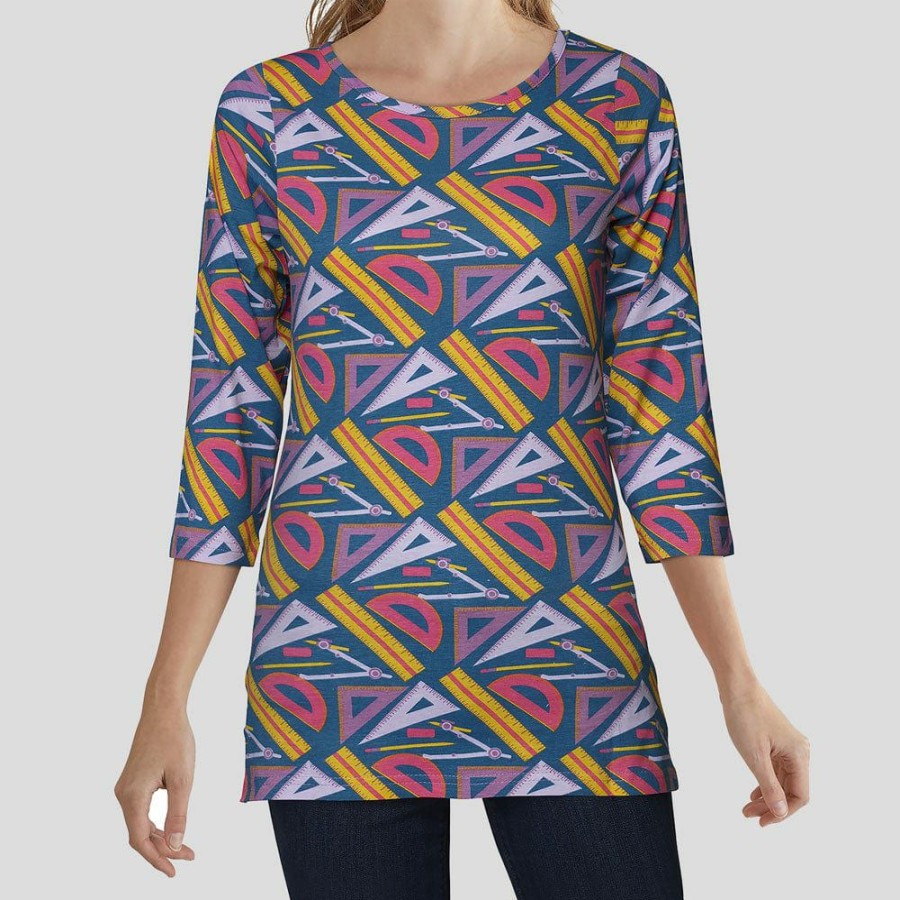 Adults * | Brothers Knit Garments Geometry Instruments Maria Tunic Top [Final Sale] Multicolored