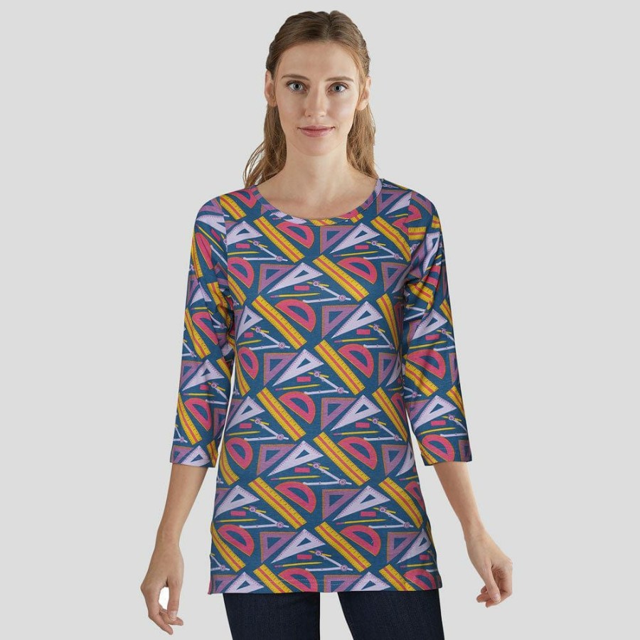 Adults * | Brothers Knit Garments Geometry Instruments Maria Tunic Top [Final Sale] Multicolored