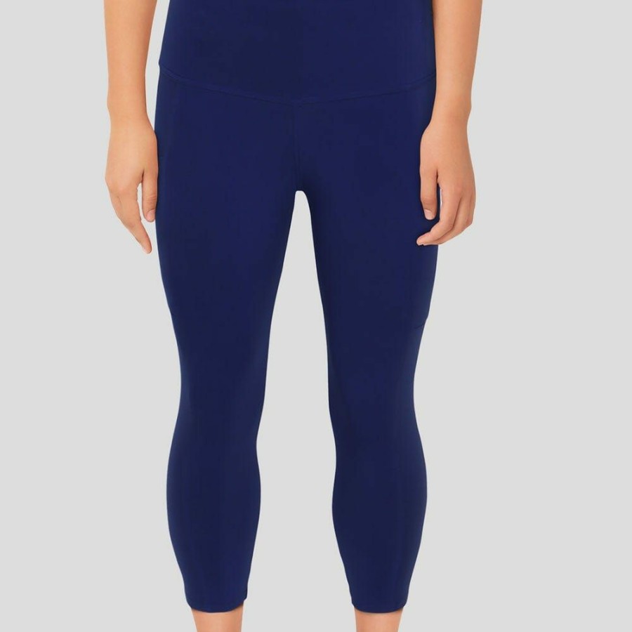 Adults * | Svaha Apparel 3/4-Length Adults Athletic Fit Leggings With Pockets Royal Blue