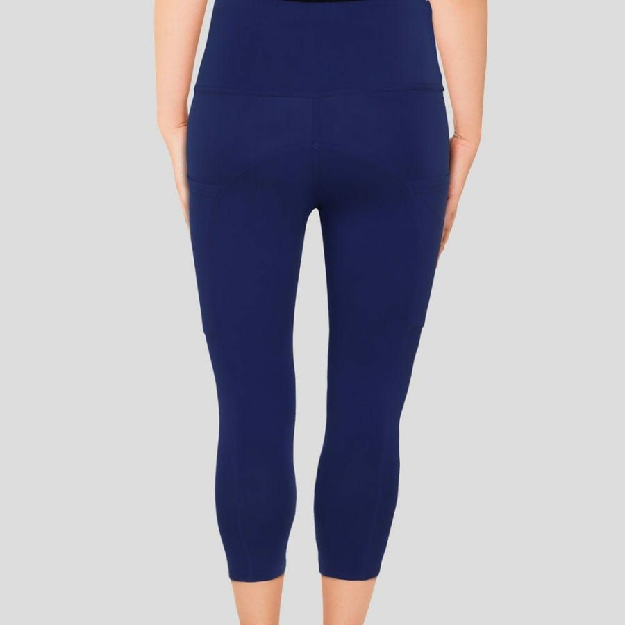 Adults * | Svaha Apparel 3/4-Length Adults Athletic Fit Leggings With Pockets Royal Blue