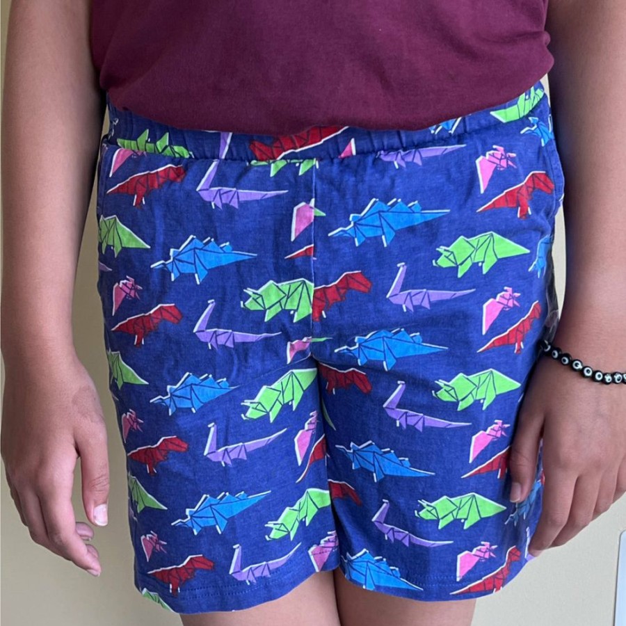 Kids & Babies * | Brothers Knit Garments Matching Family Sets Origami Dinosaurs Kids Shorts