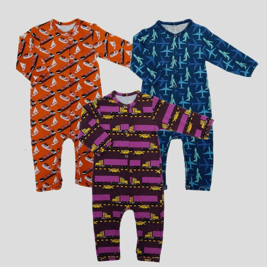 Kids & Babies * | Stretch Garments Transportation Baby Bodysuits Bundle