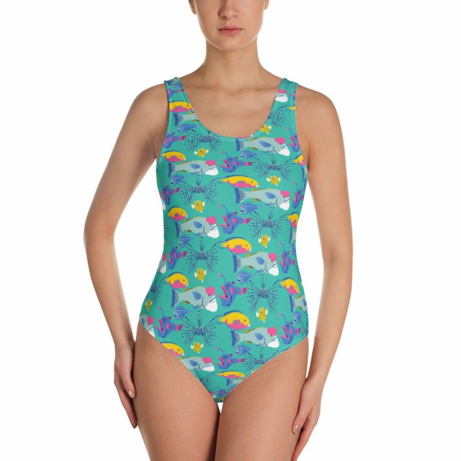 Kids & Babies * | Svaha Apparel Underwear & Swimwear Fintastic Friends Custom One-Piece Swimsuit