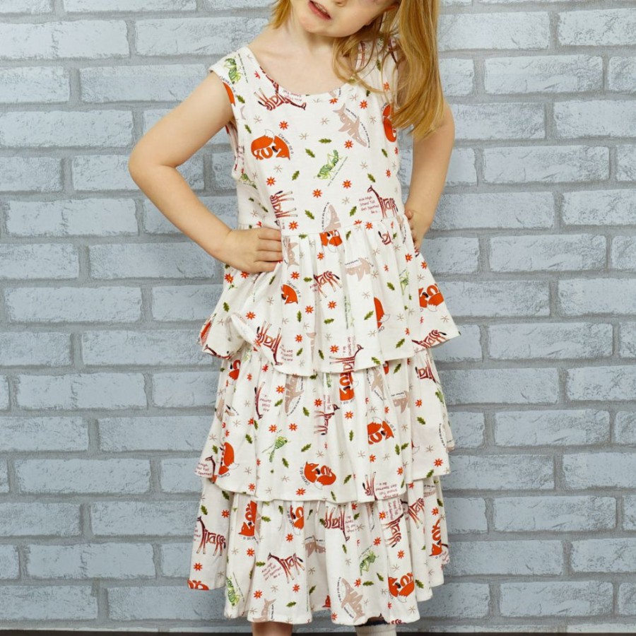 Kids & Babies * | Vea International (Pre-Order) Calligraphy Kids Dress White With Multicolored Design