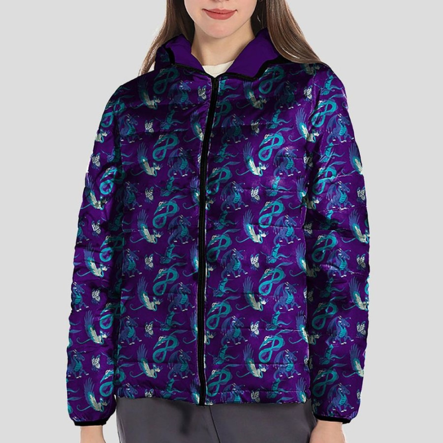 Adults * | Zohra Adults Petite Reversible Hooded Jackets [Final Sale] Thunder Of Dragons