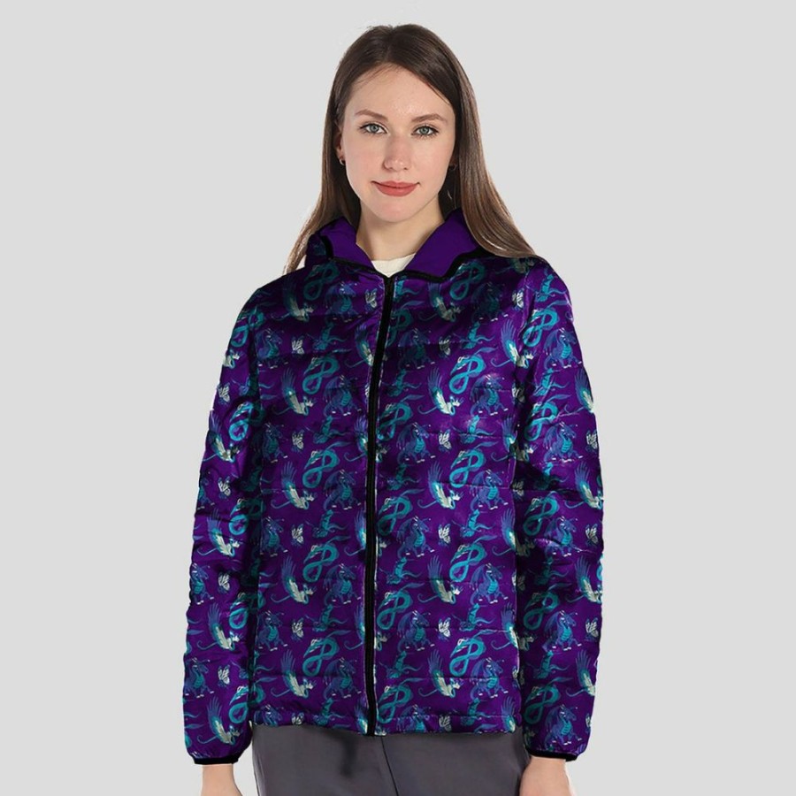 Adults * | Zohra Adults Petite Reversible Hooded Jackets [Final Sale] Thunder Of Dragons