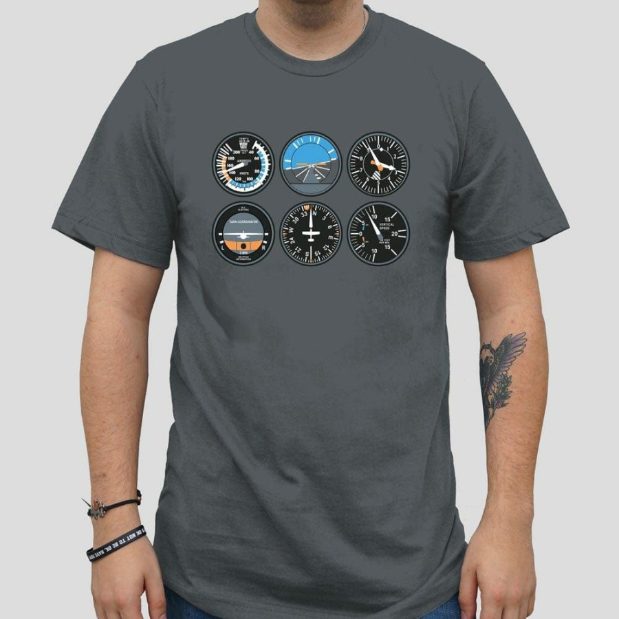 Adults * | Stretch Garments Airplane Dials Unisex Adults T-Shirt Grey