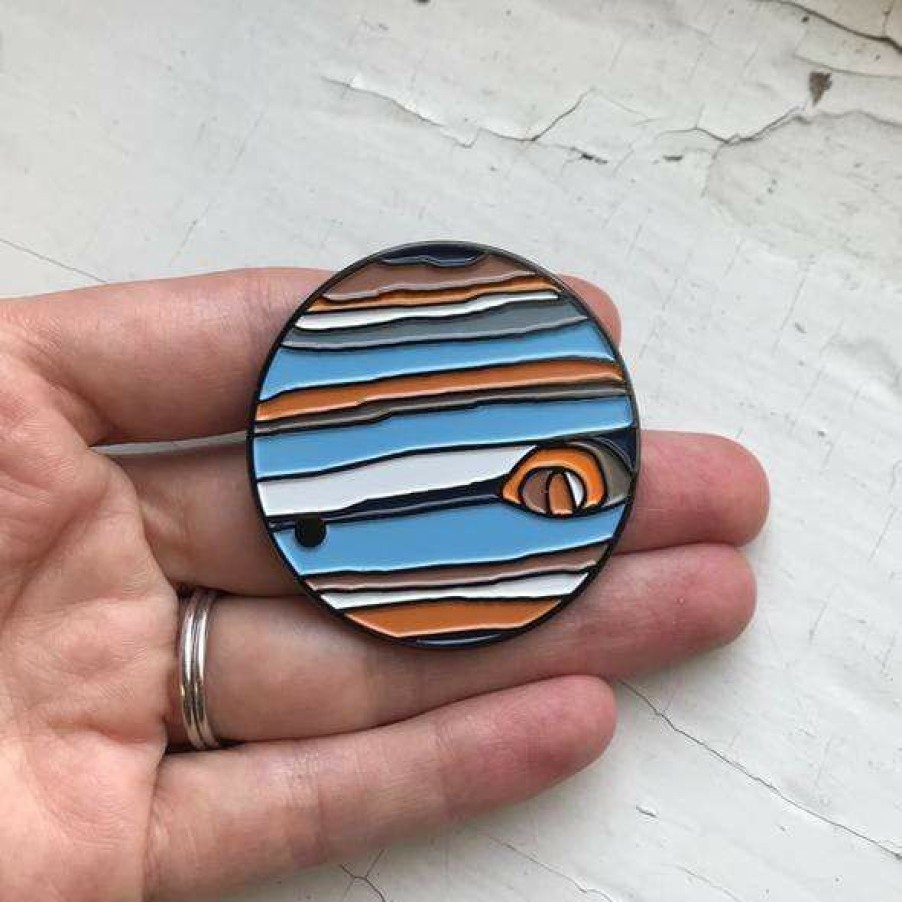 Accessories * | Yugen Tribe Jupiter Enamel Pin Accessories Blue/Orange