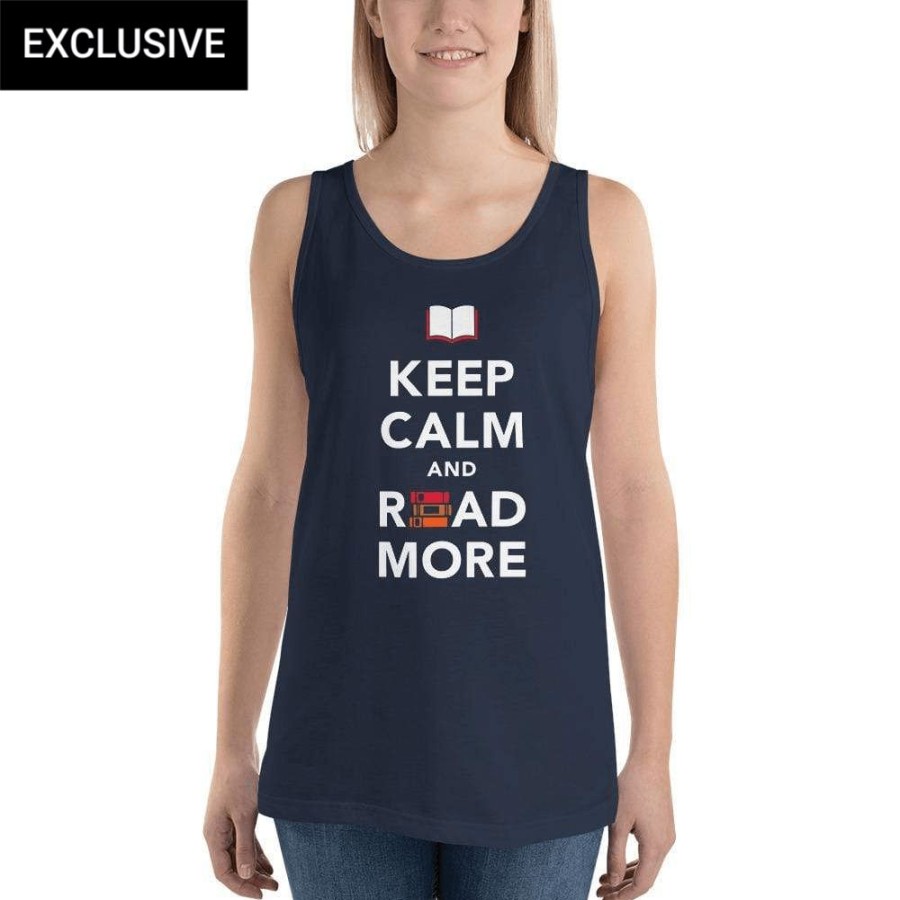 Adults * | Svaha Apparel Keep Calm And Read More Custom Unisex Tank Top