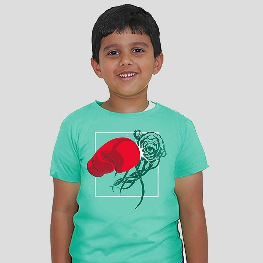 Kids & Babies * | Svaha Apparel Knock Out Cancer Kids T-Shirt [Final Sale] Matching Family Sets Seafoam Green