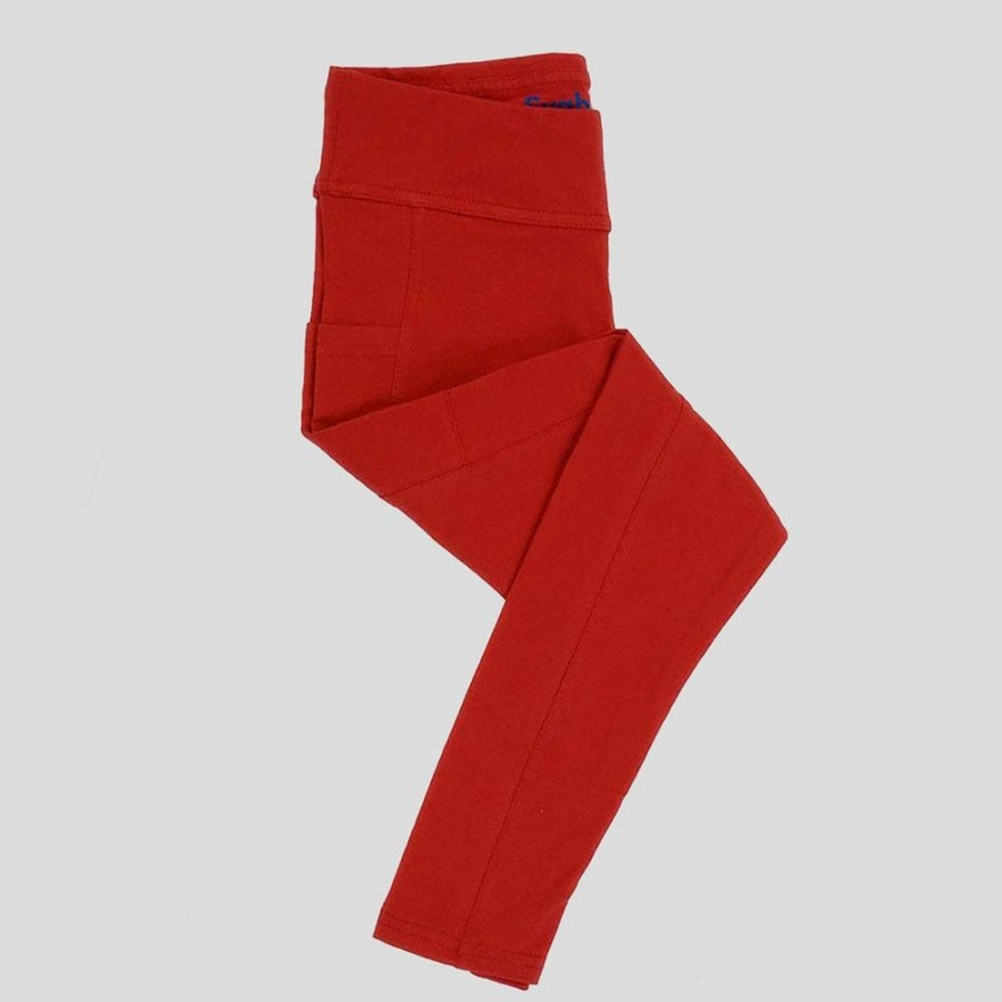 Kids & Babies * | Stretch Garments Kids & Babies Kids Athletic Fit Leggings With Pockets [Final Sale] Red