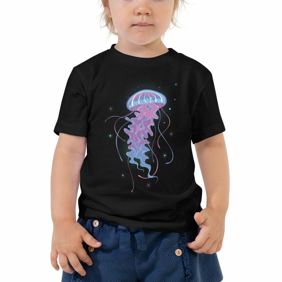 Kids & Babies * | Svaha Apparel Bioluminescent Jellyfish Custom Toddler T-Shirt