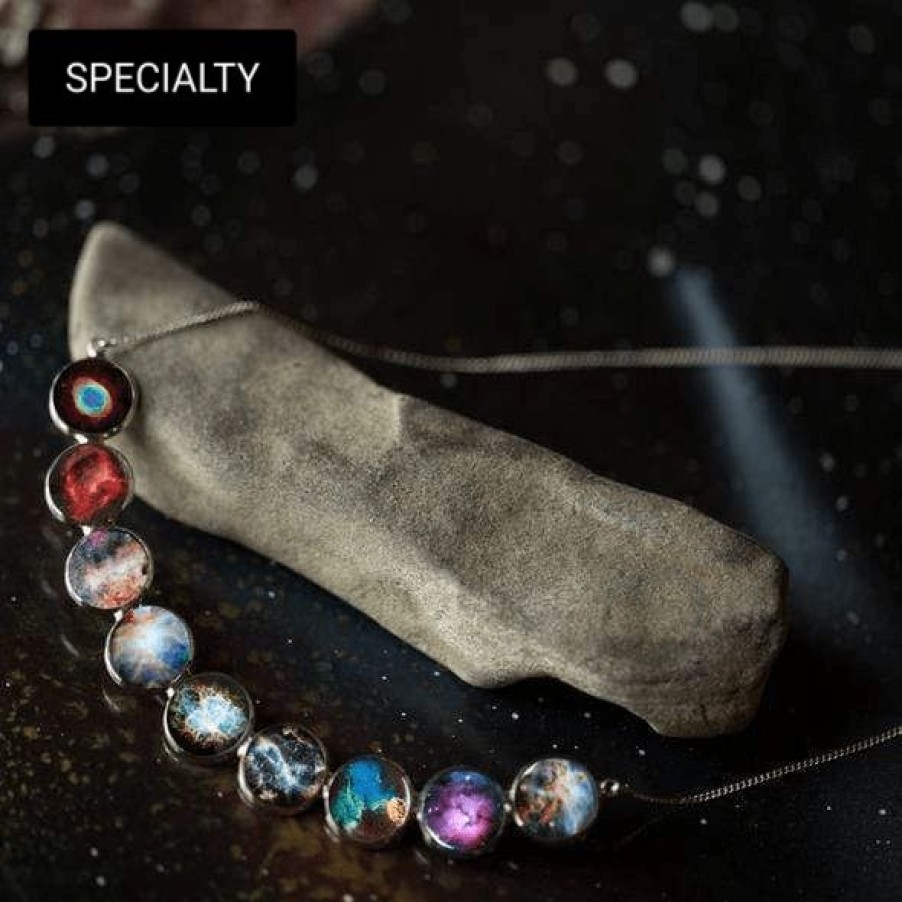 Accessories * | Yugen Tribe Accessories Nebula Rainbow Necklace Silver