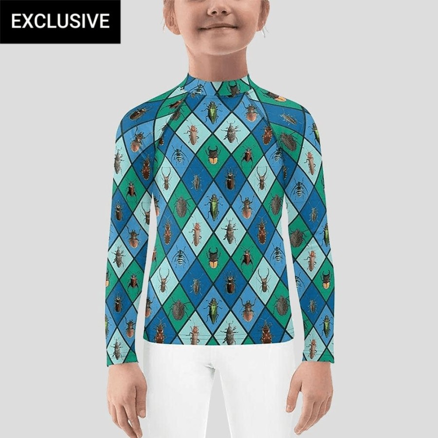 Kids & Babies * | Svaha Apparel Insect Argyle Custom Kids Rash Guard Kids & Babies