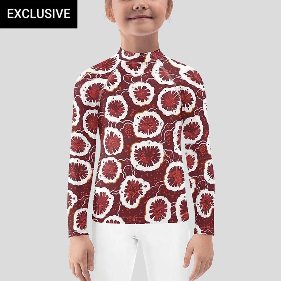 Kids & Babies * | Svaha Apparel Kids & Babies Coral Cross Section Custom Kids Rash Guard