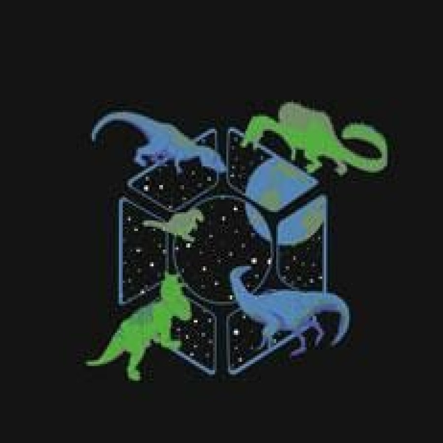 Kids & Babies * | Svaha Apparel T-Shirts & Hoodies Dinos In Space Custom Long Sleeve Kids T-Shirt