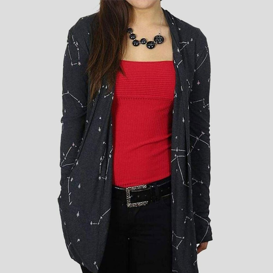 Adults * | Brothers Knit Garments Constellations Burnout Cardigan Black