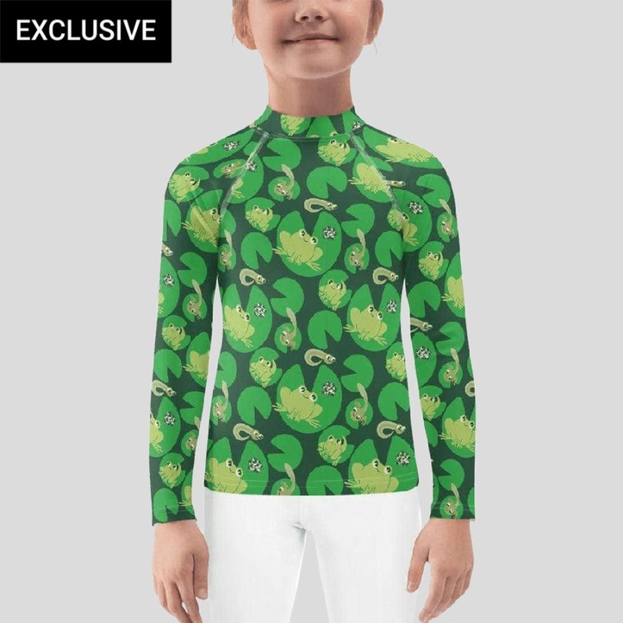 Kids & Babies * | Svaha Apparel Kids & Babies Ribbit Custom Kids Rash Guard