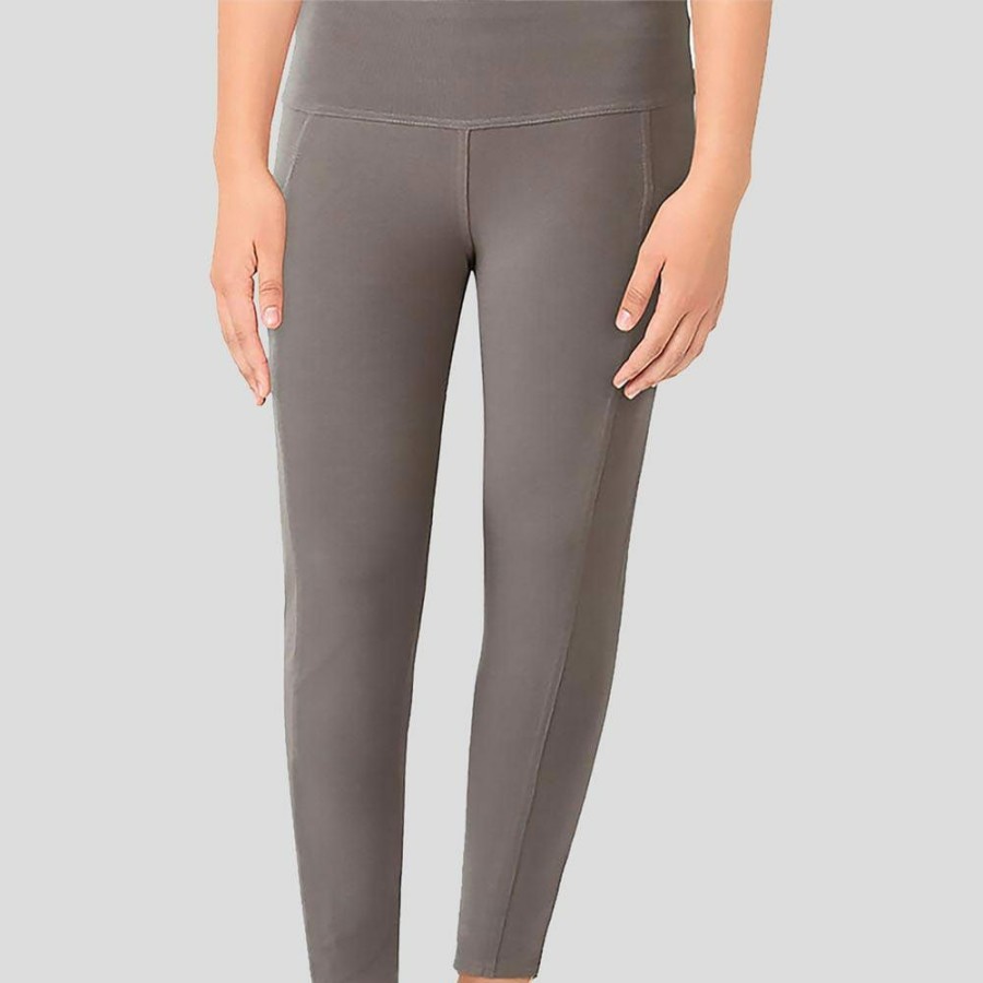 Adults * | Stretch Garments Adults Athletic Fit Leggings With Pockets Granite Grey