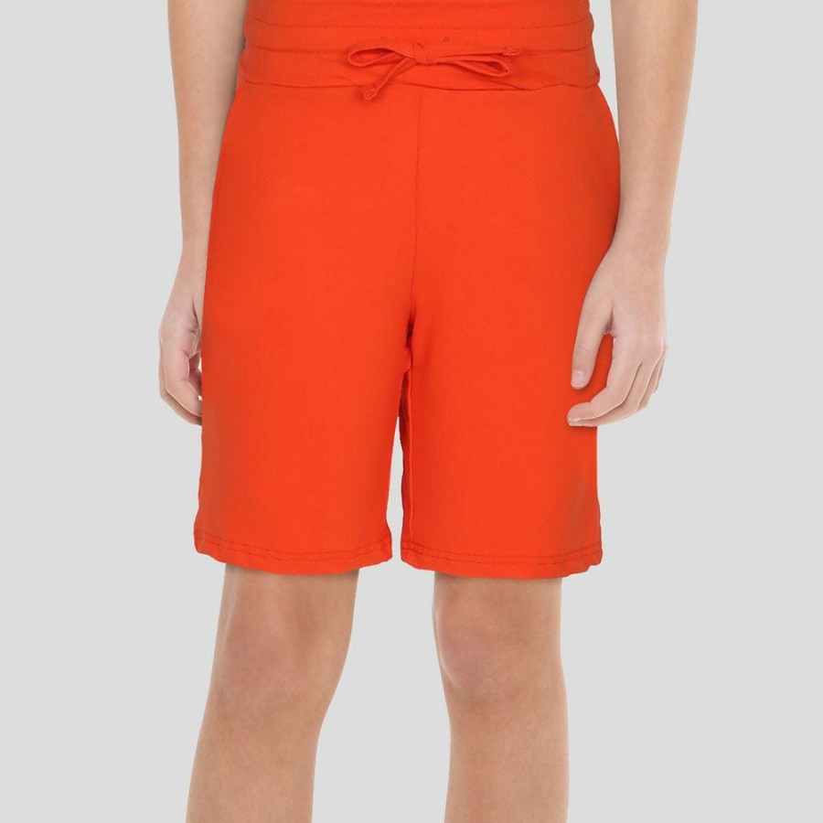 Kids & Babies * | Stretch Garments Kids Shorts With Pockets [Final Sale] Mandarin Red